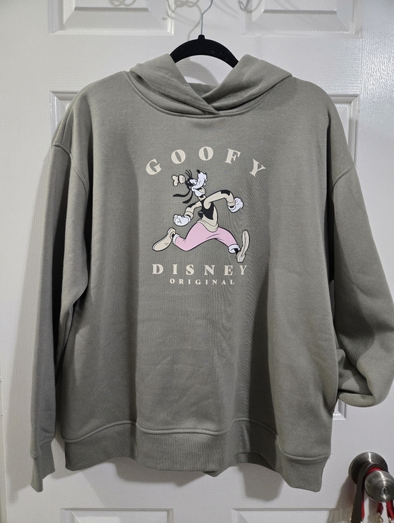 Disney Tops - Disney Goofy Hoodie Sweatshirt - Sage Green with Pink Accent, Primark